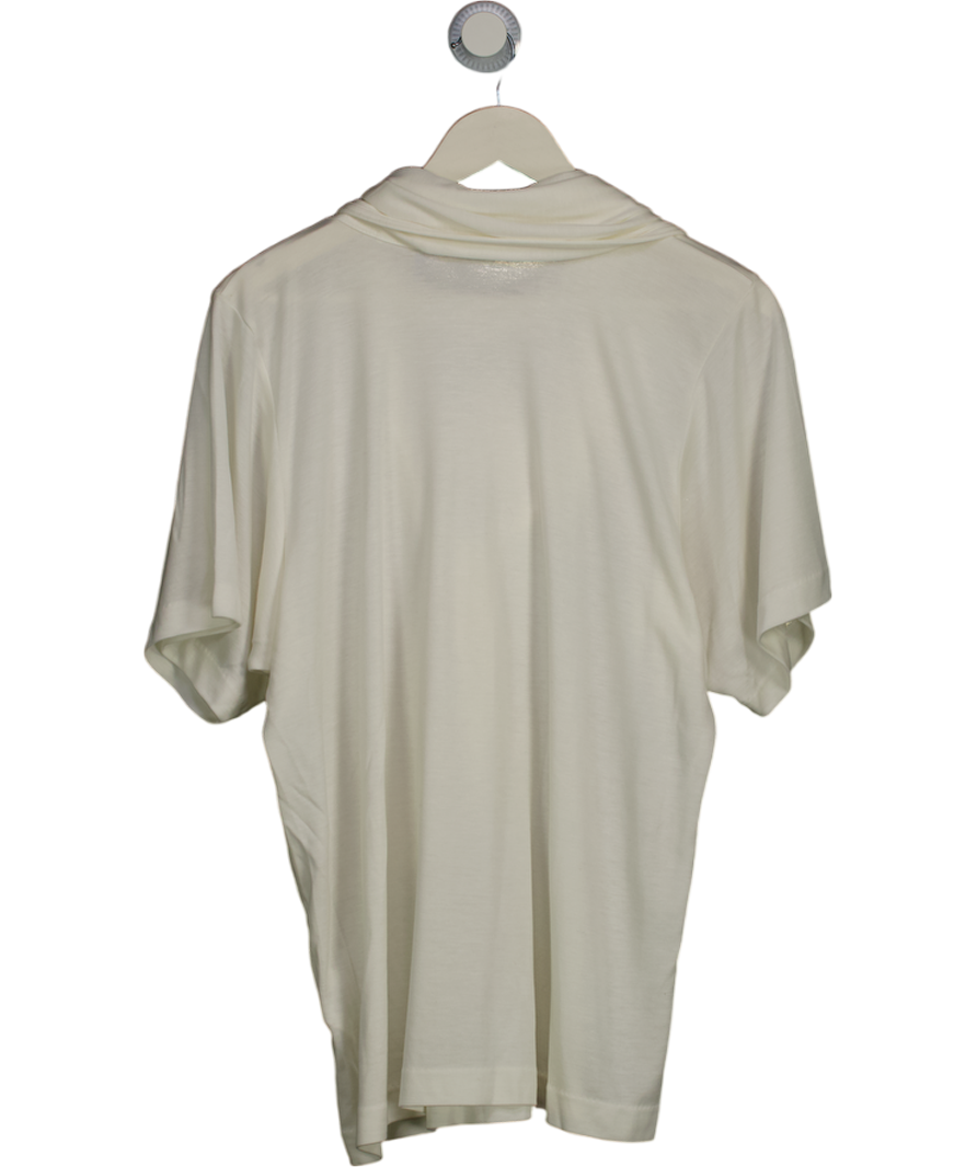 BITE STUDIOS Cream Ludo Oversized Lyocell / Cashmere Tee UK S
