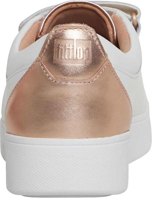 FitFlop Metallic-back Urban White Rose Gold Leather Strap Trainers BNIB UK 4.5 EU 37.5👠