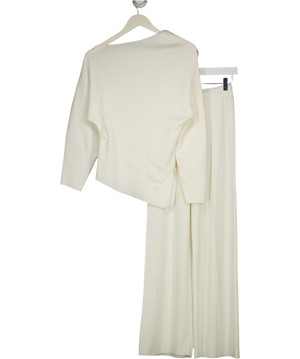 COMMENSE Cream 2-piece Knitted Loungewear Set UK XS