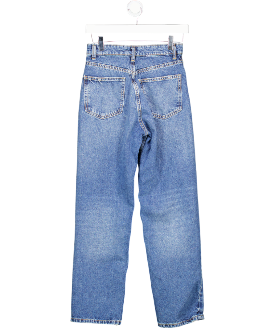 ZARA Blue High Waisted Straight Jeans UK 6