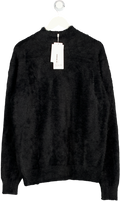 UNDER THE OCEAN Black Super Soft Faux Mink Fur Sweater UK M/L