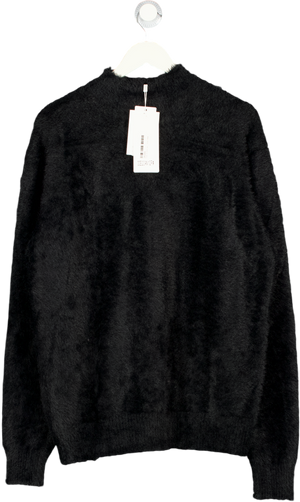 UNDER THE OCEAN Black Super Soft Faux Mink Fur Sweater UK M/L