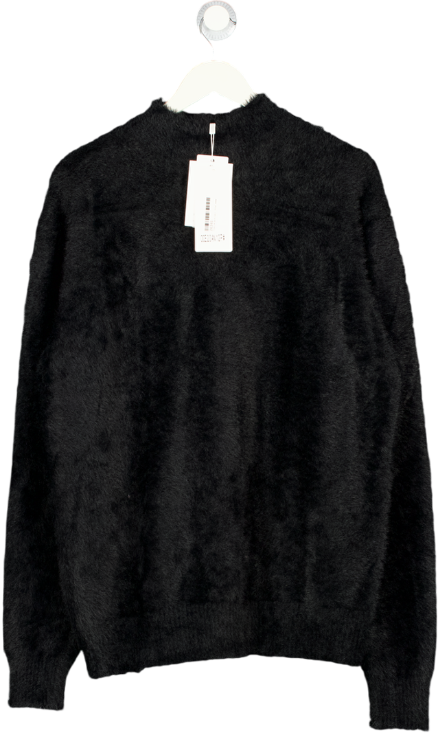 UNDER THE OCEAN Black Super Soft Faux Mink Fur Sweater UK M/L