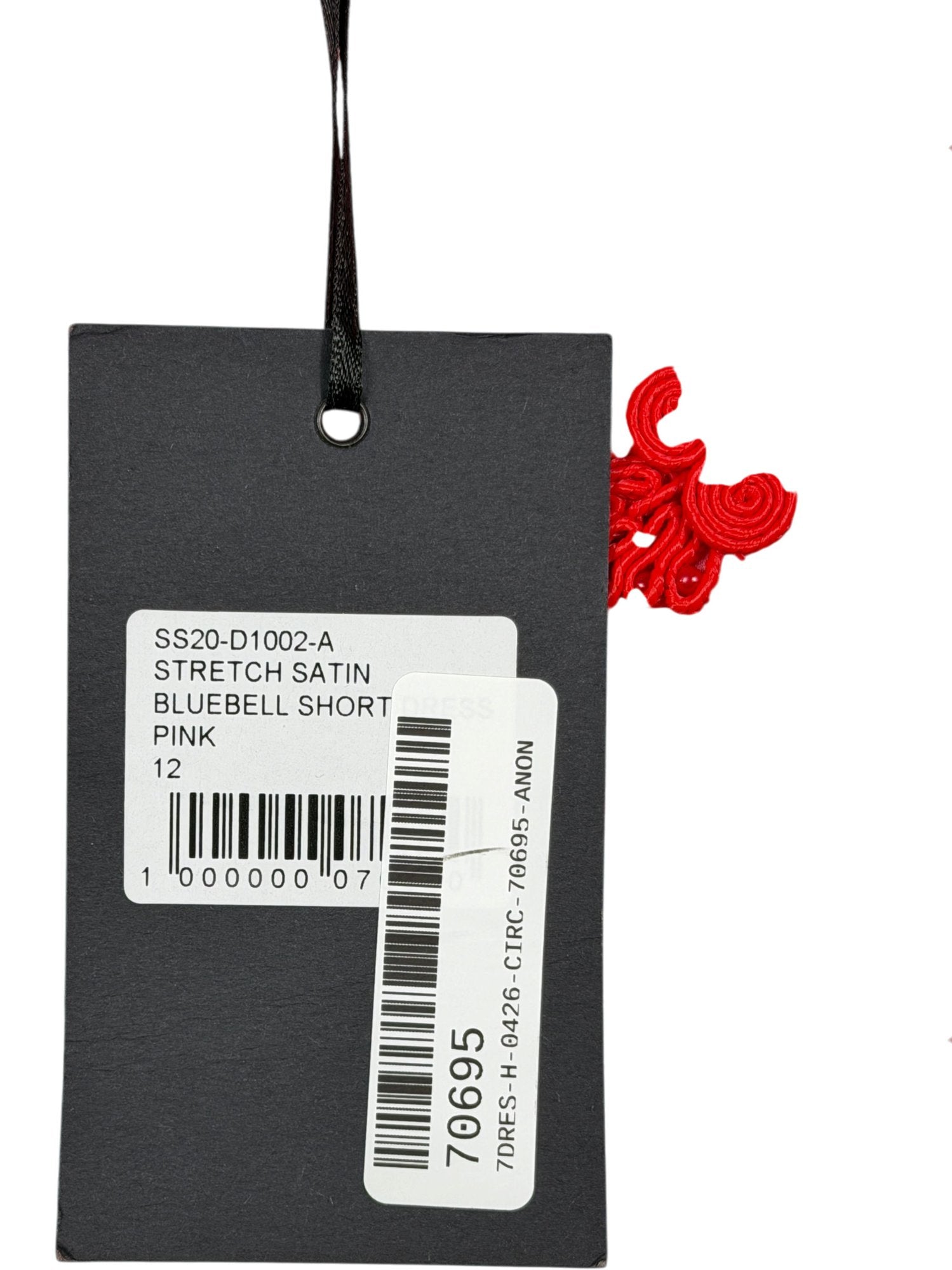 DE LA VALI Pink Bluebell Stretch Satin Dress UK 12