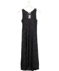SUSAMUSA Black Sheer Lace Maxi Dress UK XS