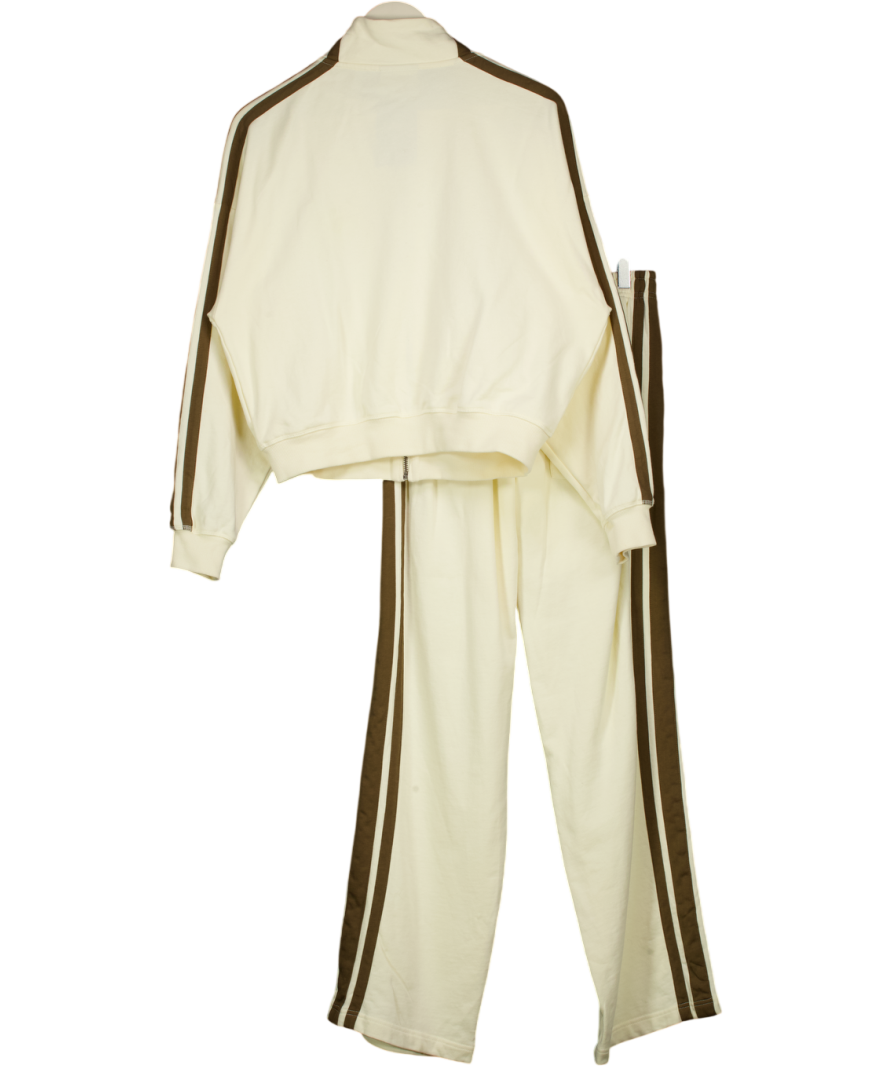 RU & ROCKA 2-piece Cream City Stripes Zip Jacket And Straight Leg Jogger Set UK S