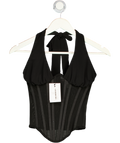SYDNEY LANE Black Grace Plunge Corset Top UK S