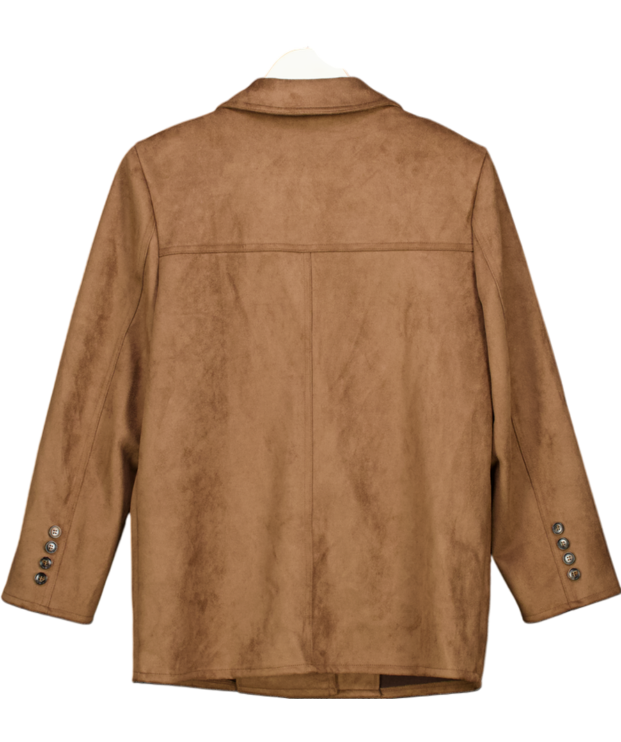 Brown Faux Suede Blazer UK S