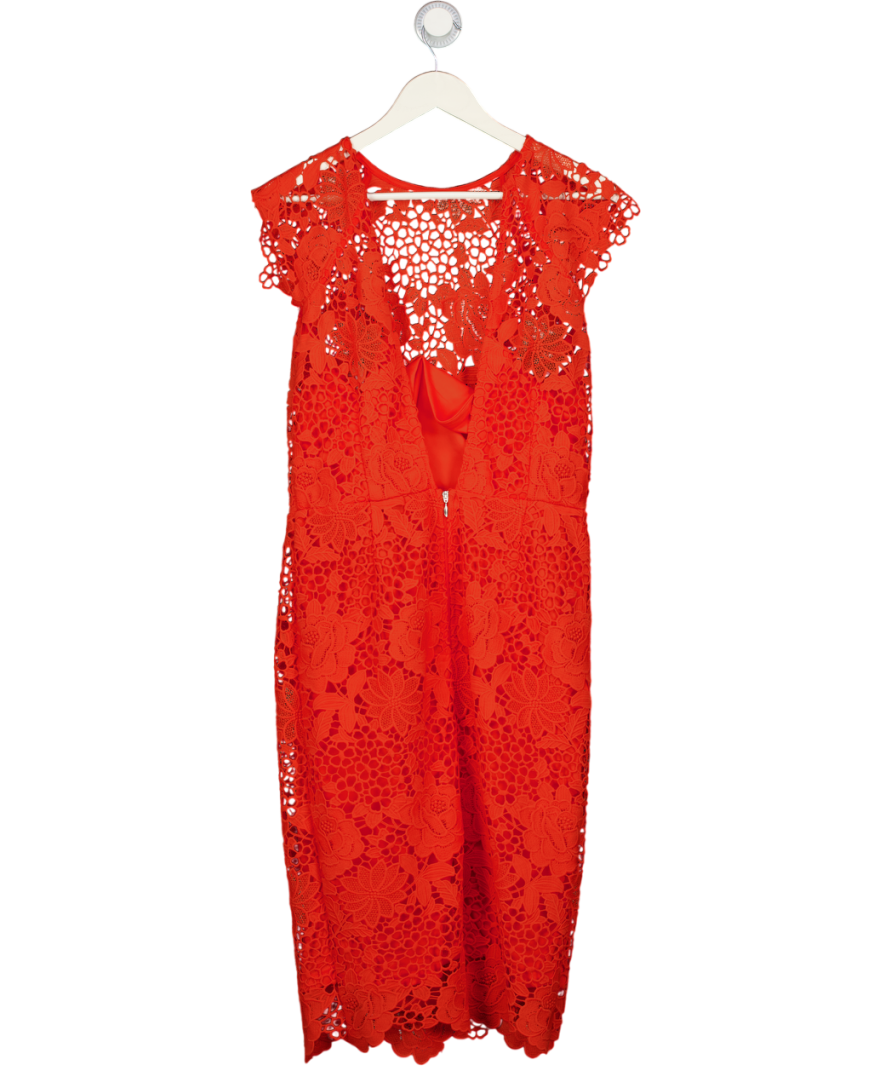 Paper Dolls Tall Orange Guipure Lace Dress UK 14