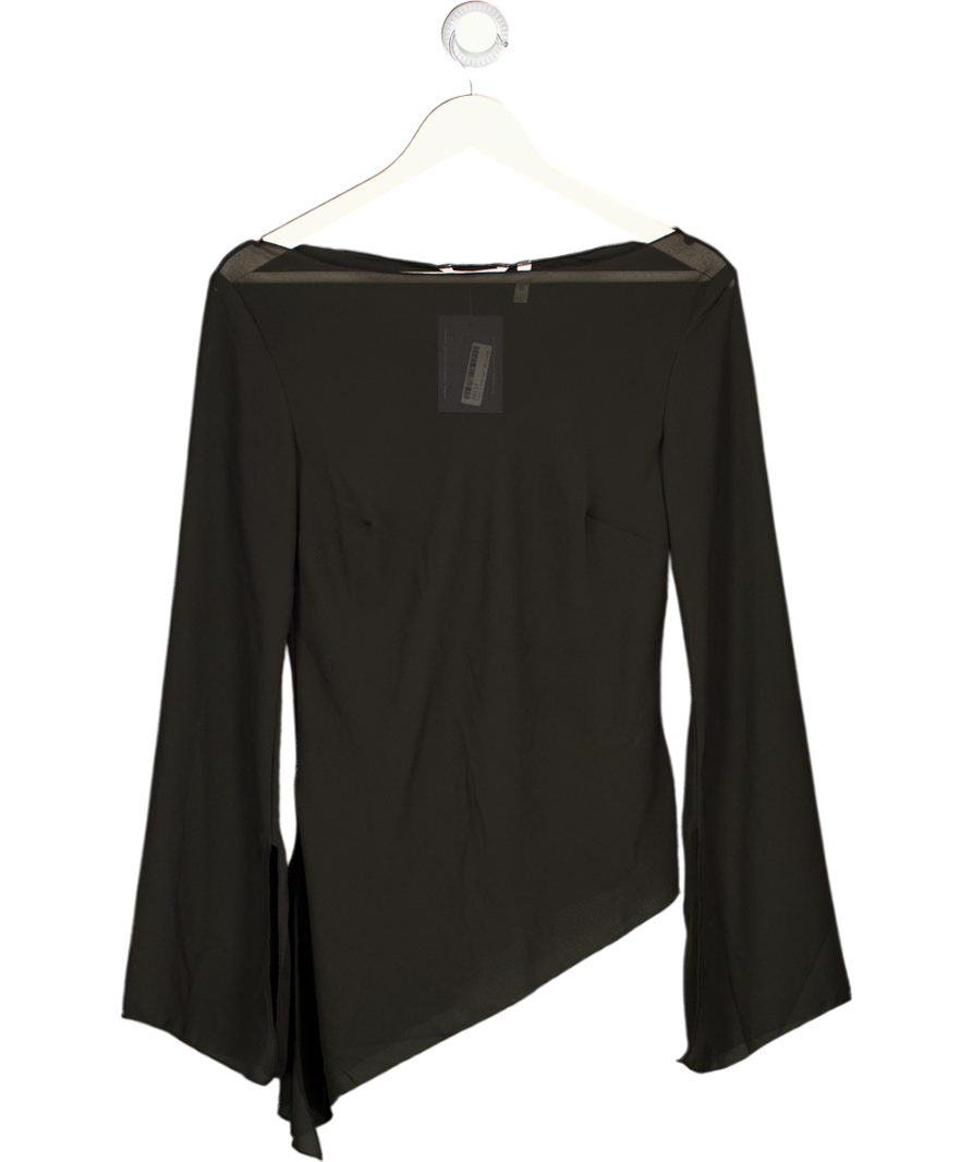 Weekday Black Long-sleeved Wide Neck Top UK S