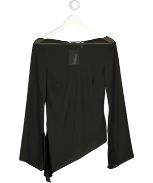 Weekday Black Long-sleeved Wide Neck Top UK S