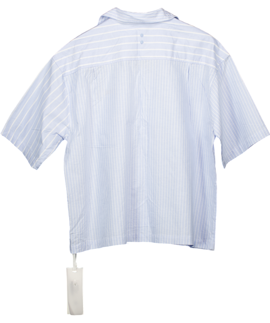 about:blank Blue Patchwork Vacation Shirt UK M