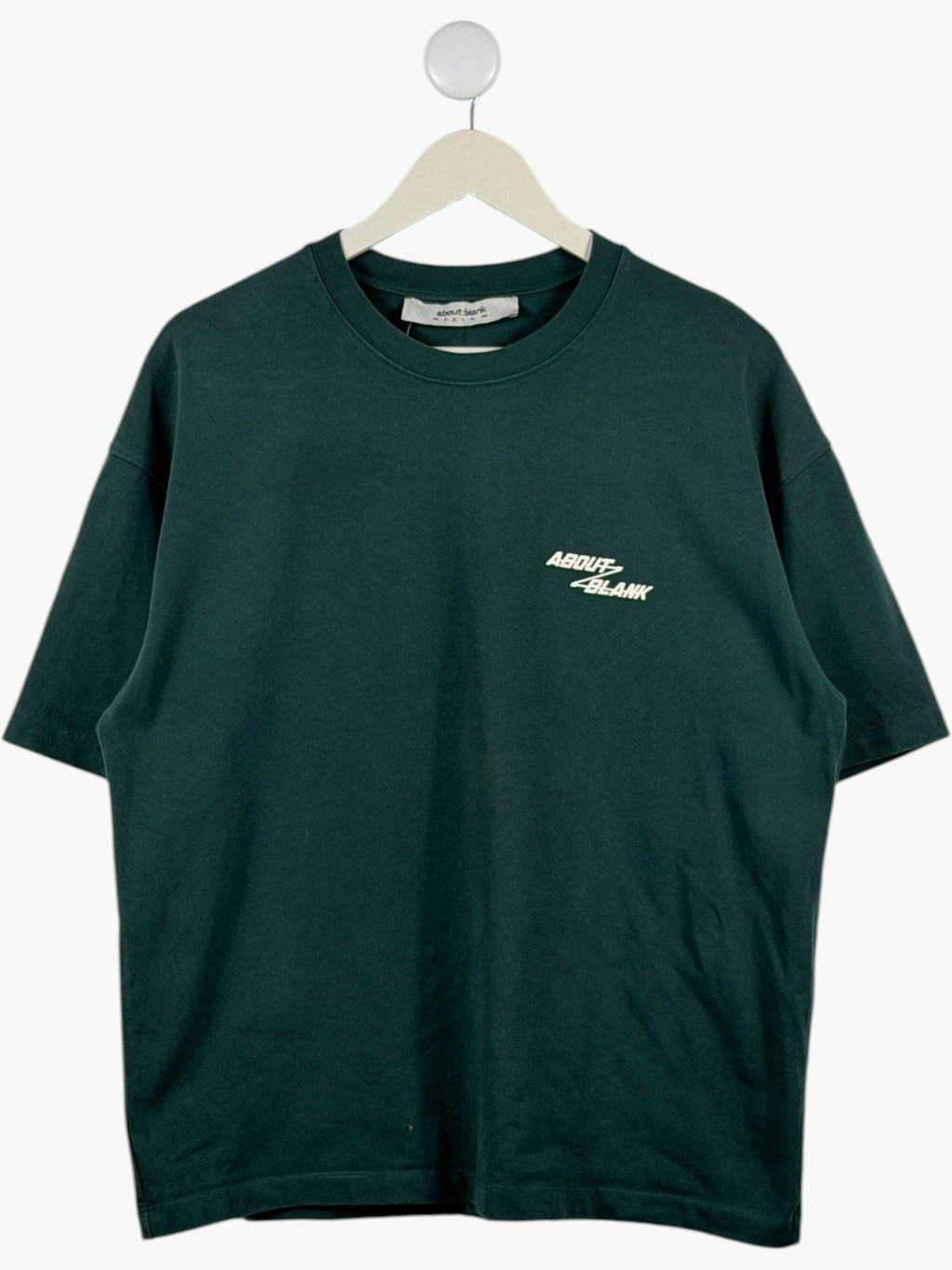 ABOUT BLANK Green Crew Neck Logo T-Shirt UK L