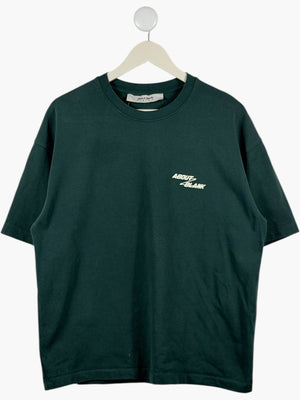 ABOUT BLANK Green Crew Neck Logo T-Shirt UK L
