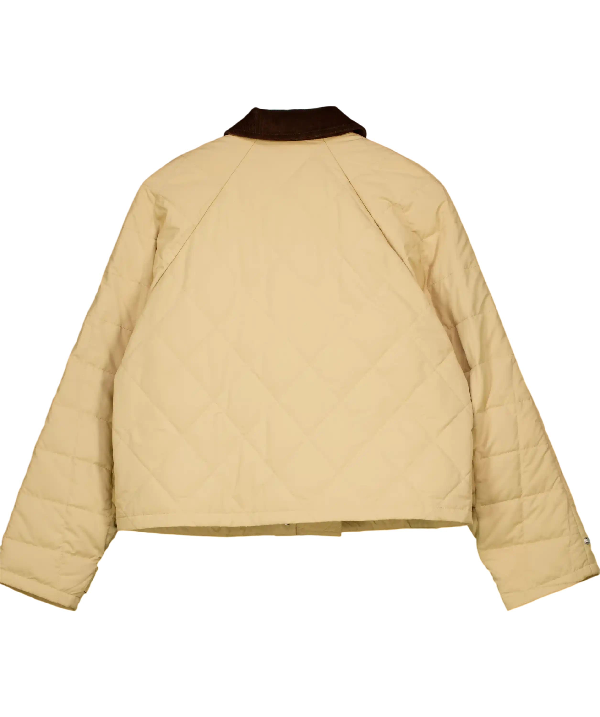 Fabrique E X Hannah Cook Isla Contrast Collar Quilted Down Jacket Beige UK S
