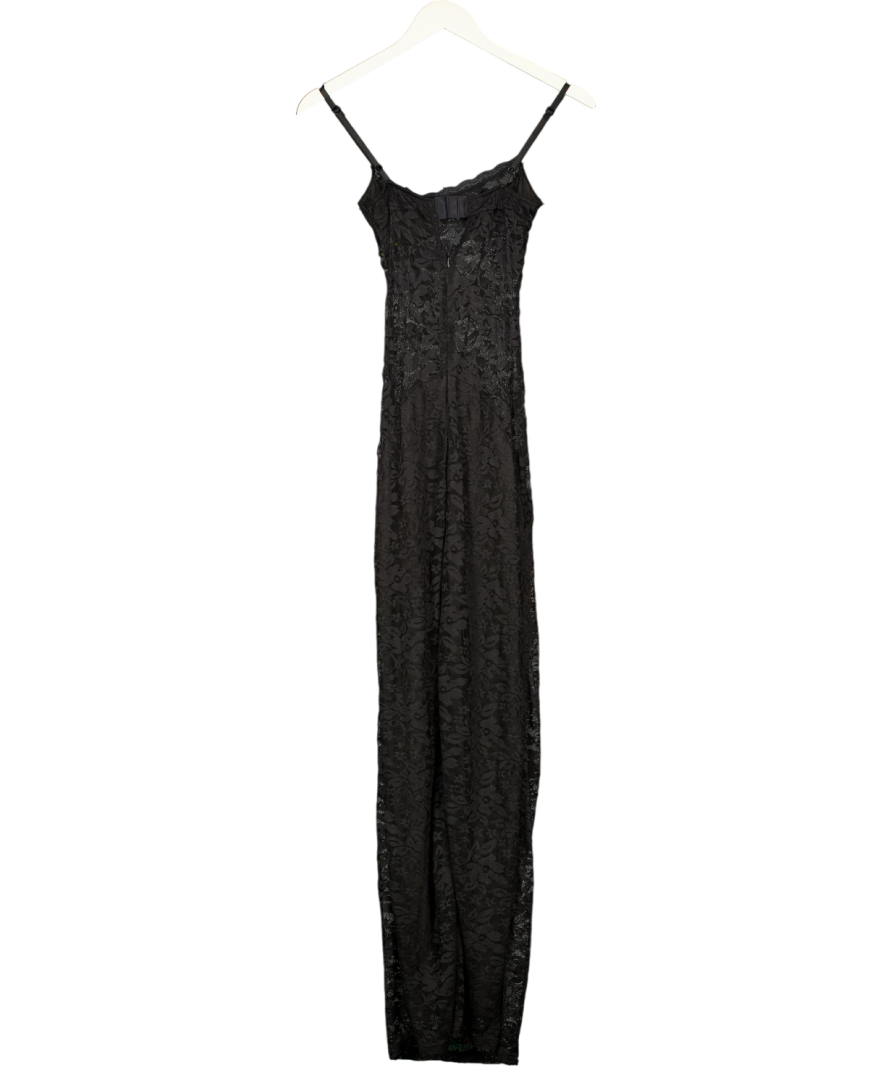 LEMON LUNAR Black The Lina Lace Maxi Dress UK XS