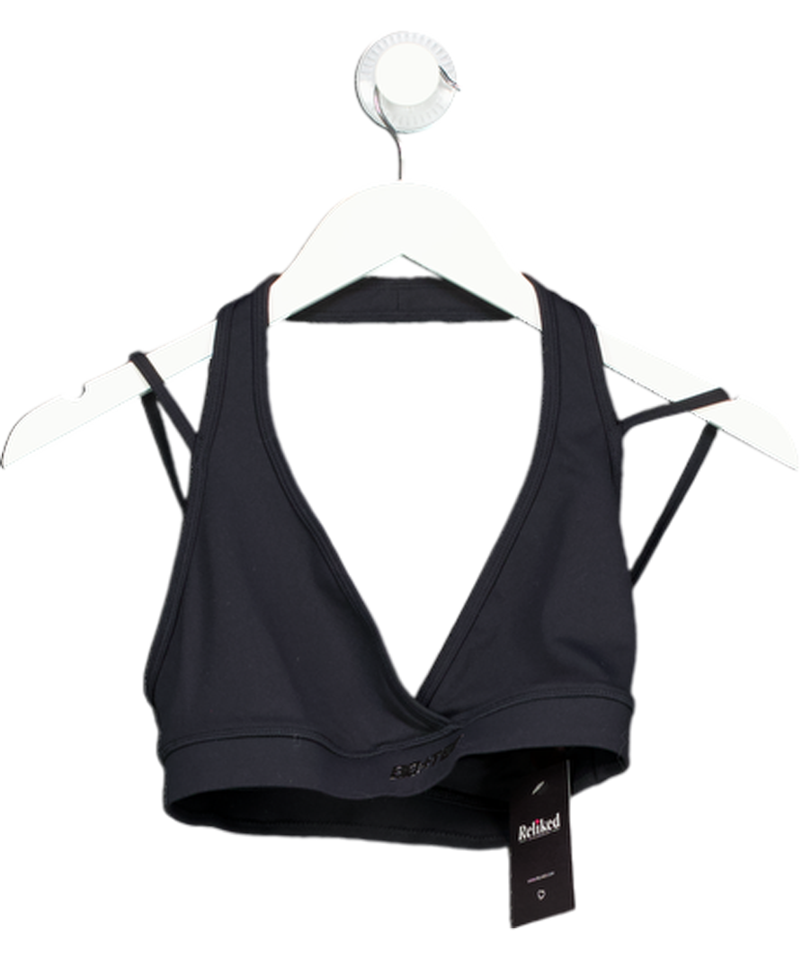 Bo+Tee Black Halterneck Sports Bra UK S