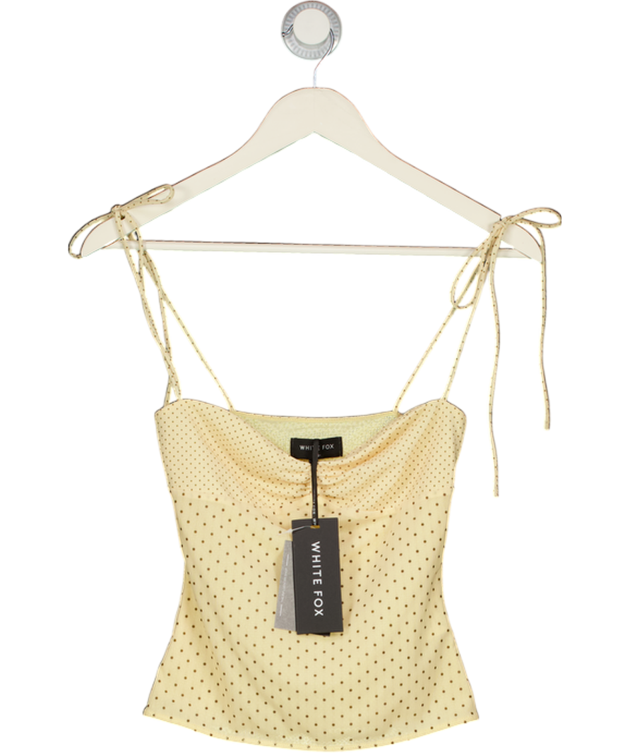 WHITE FOX Cream Crush Mode Top Cream/choc Polka Dot UK XS