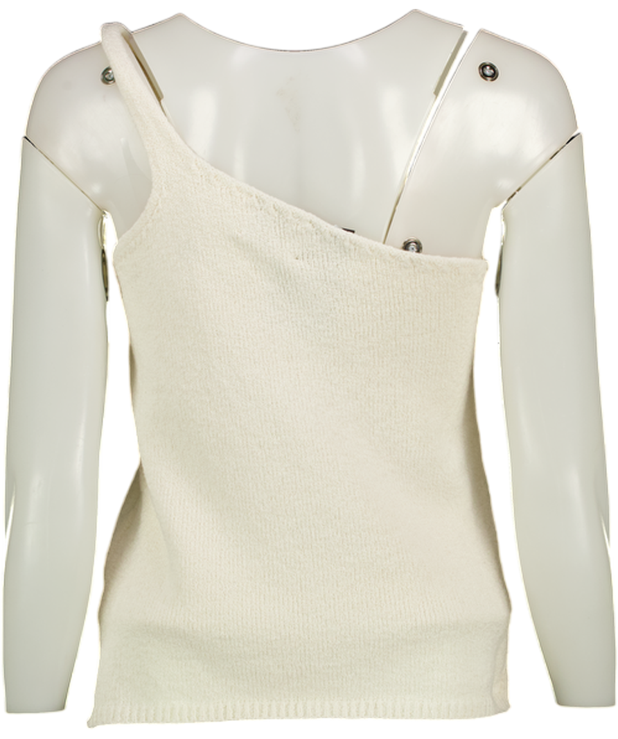 almada label Cream Una One-shoulder Top UK M