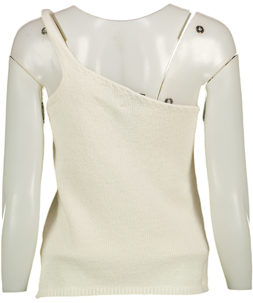 almada label Cream Una One-shoulder Top UK M