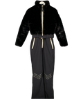 MY SUNDAY SKI Black Altitude Faux Fur Ski Suit - Panthère UK S