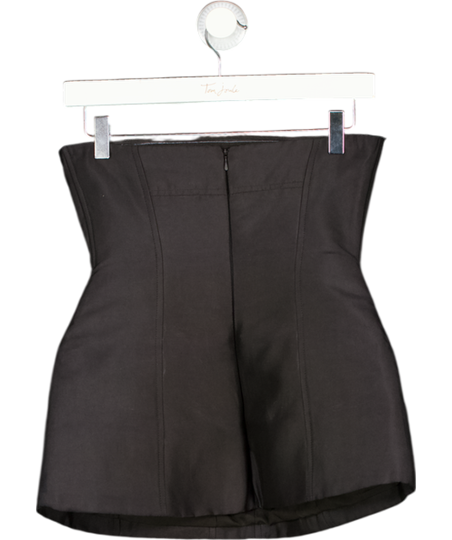 ARRANGE Heavy Bonded Satin Sculpted Bandeau Top In Black UK 6