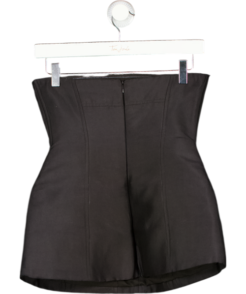 ARRANGE Heavy Bonded Satin Sculpted Bandeau Top In Black UK 6