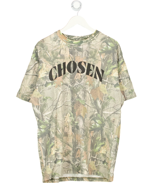 Cotton Collective Green Oversized "chosen" Box Camo T-shirt UK L