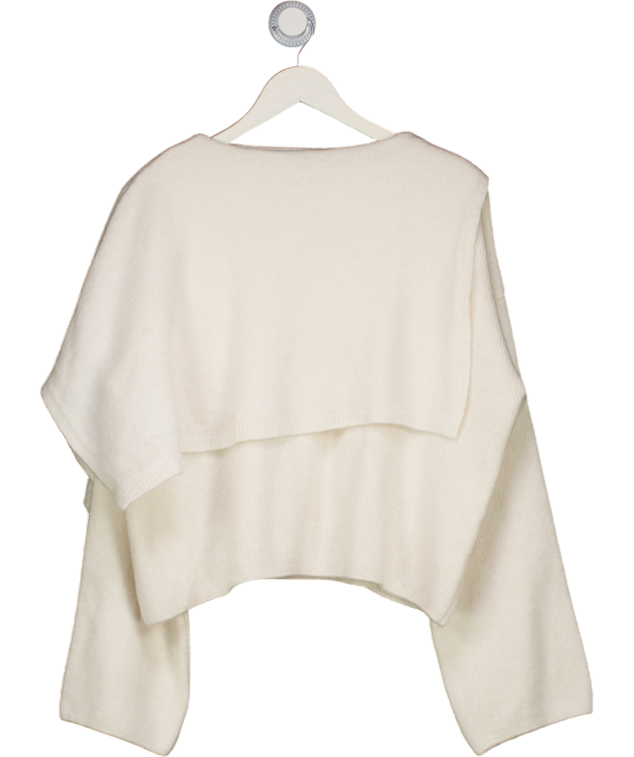 River Island Cream Knitted Two In One Jumper UK L