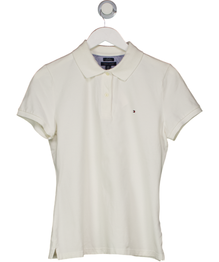 Tommy Hilfiger White 1985 Regular Fit Flag Logo Pique Polo Shirt UK L
