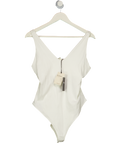 RIVER ISLAND X Olivia Attwood  White Sleeveless Cotton Rich Bodysuit UK M