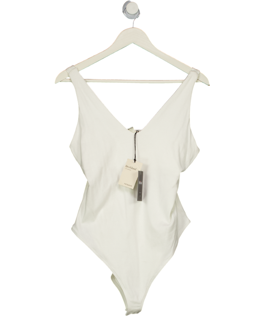 RIVER ISLAND X Olivia Attwood  White Sleeveless Cotton Rich Bodysuit UK M