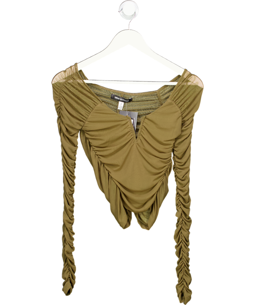 Urban Outfitters Green Mesh Long Sleeve Top UK S