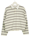 Bershka Beige Long Sleeve Polo Collar T-shirt UK M