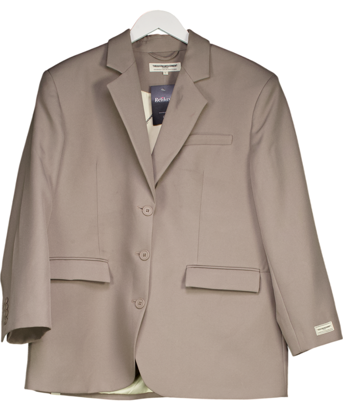 The Giving Movement Grey Structured Oversized Blazer UK L