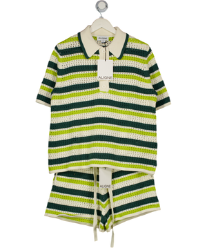 ALIGNE 2-piece Green Mix Dax Crochet Top And Faro Shorts Set UK M