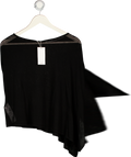 MANGO Black Asymmetrical Knitted Cape UK XS/S