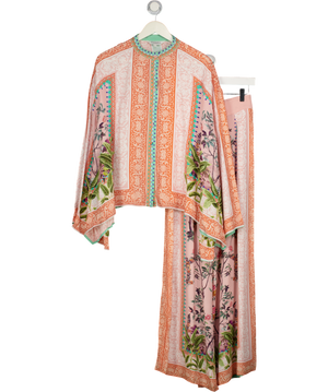 RAISHMA STUDIO Multicoloured 2-piece Floral Print Shirt & Whide Leg Trouser Set UK 8