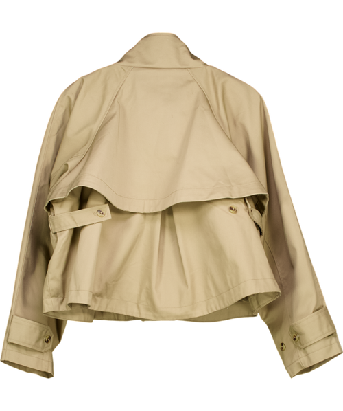 ASOS Beige Cropped Funnel Neck Trench Coat UK S