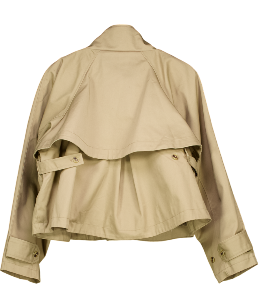 ASOS Beige Cropped Funnel Neck Trench Coat UK S