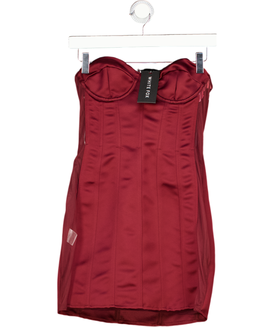 WHITE FOX Park Avenue Princess Mini Dress Burgundy Red UK S