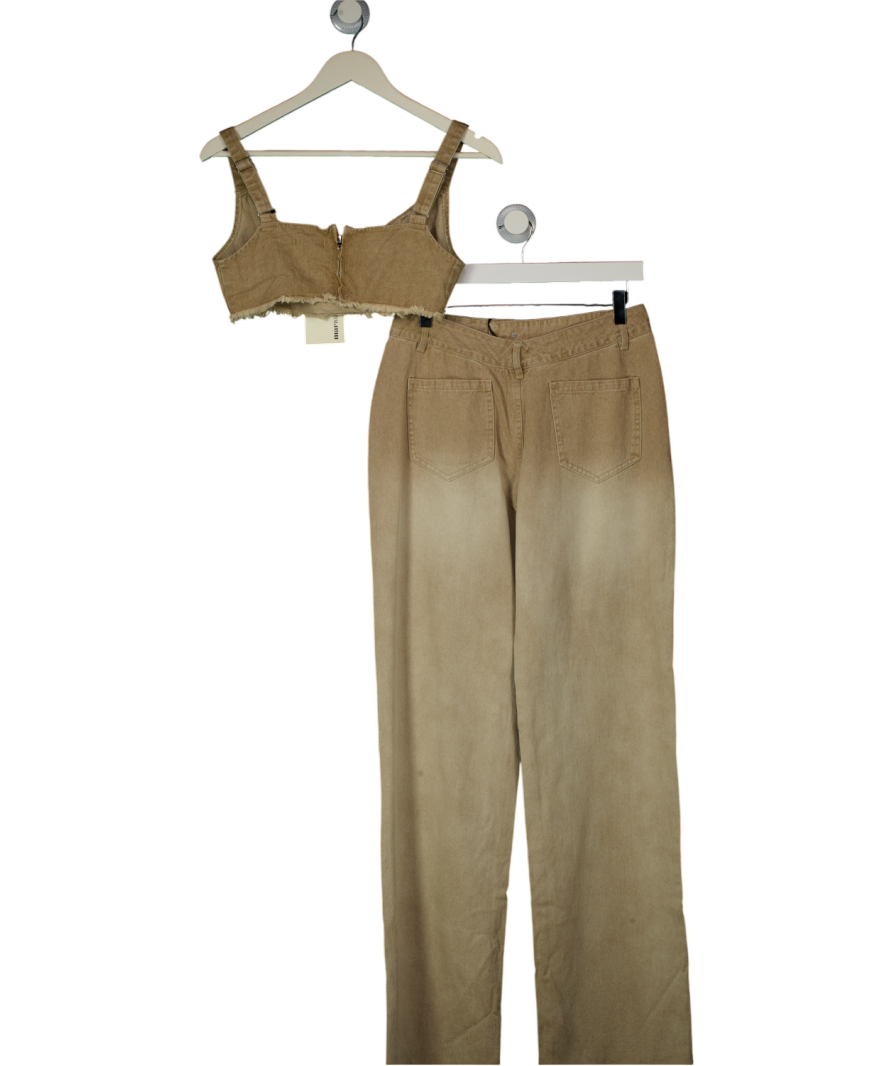 Mars the Label Brown Maxine Bralet And Jeans Set UK 8