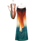 MURCI Multicoloured Aquarius Top With Aquarius Skirt UK 14