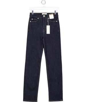 M&S Dark Blue Magic Shaping High Waisted Straight Leg Jeans UK 8