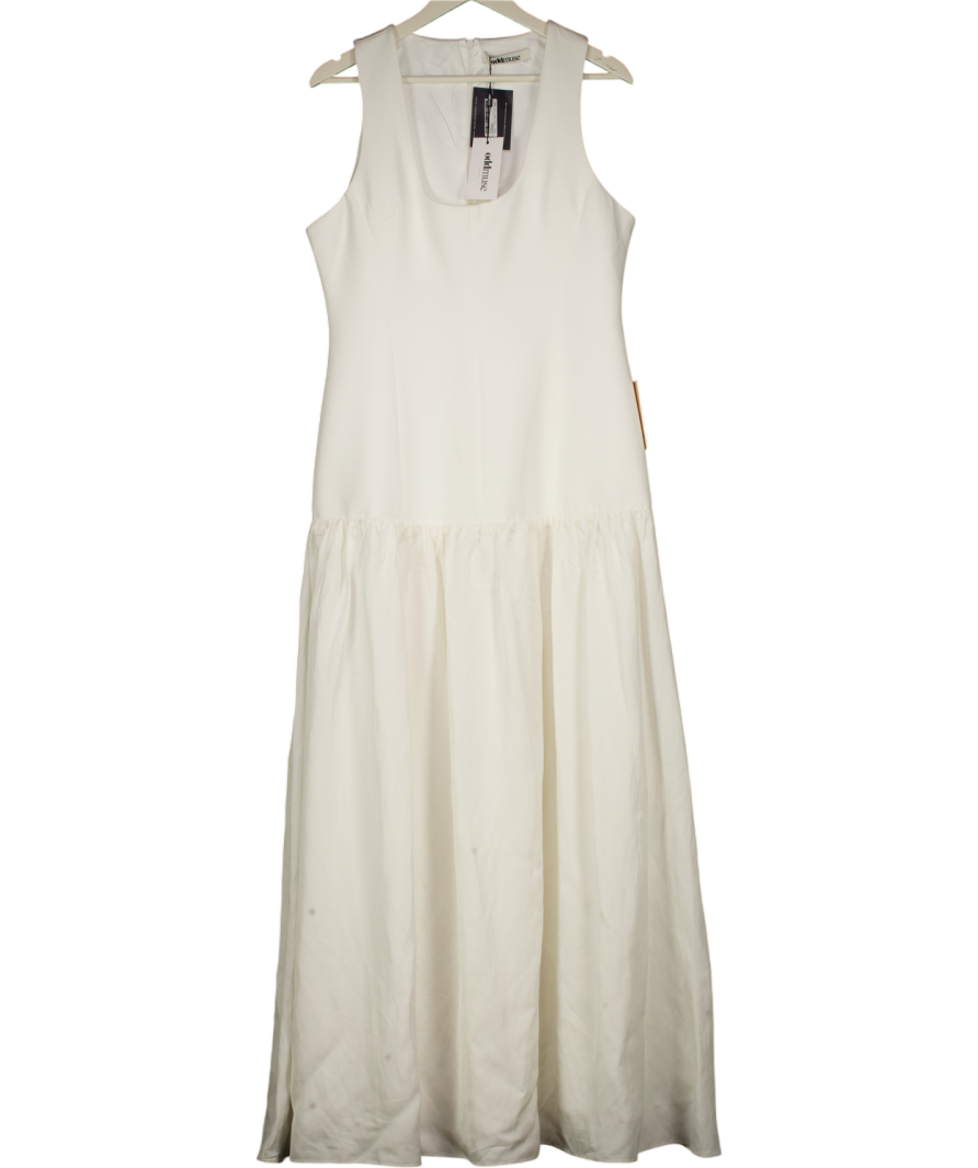 ODDMUSE Cream Linen Mix Dropped Waist Maxi Dress UK XL