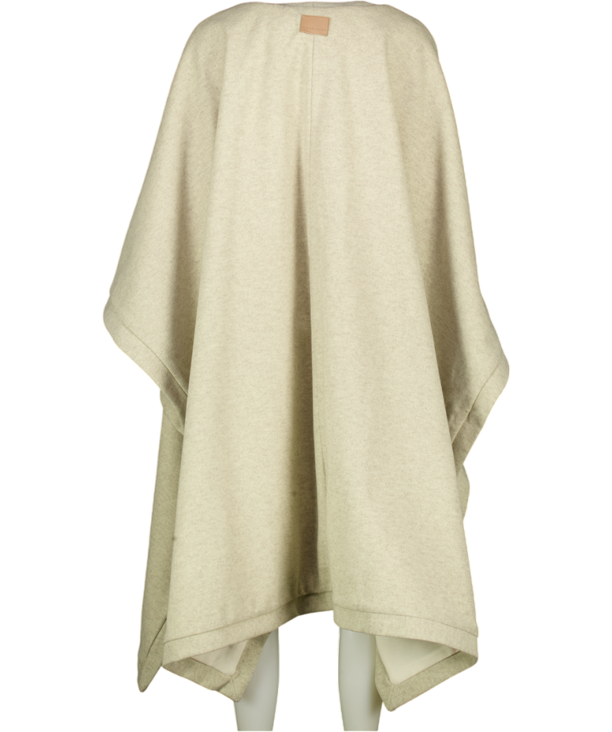JLUX LABEL Ivory / Beige Reversible Cape Coat One Size