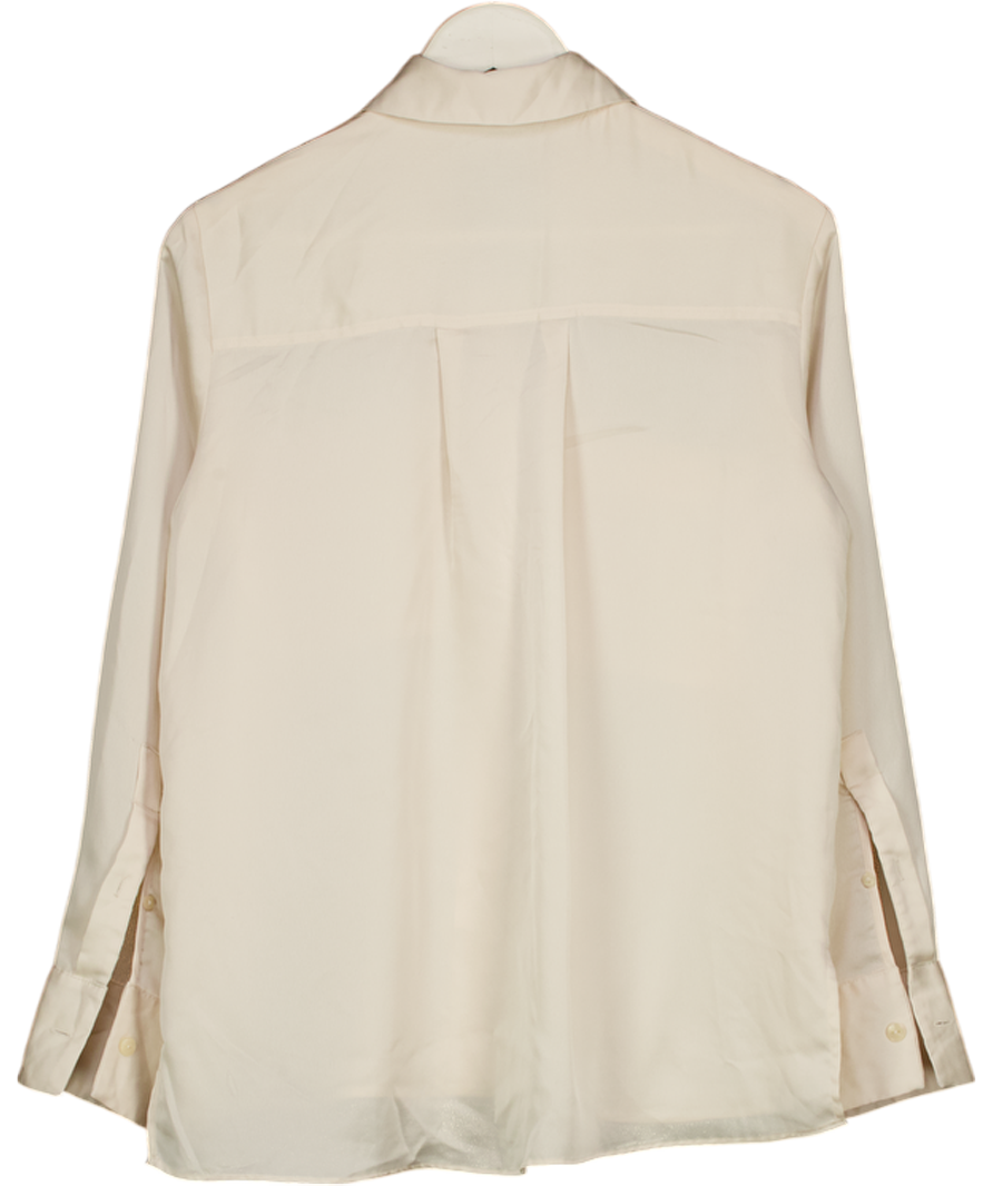 MANGO Cream Satin Shirt UK S