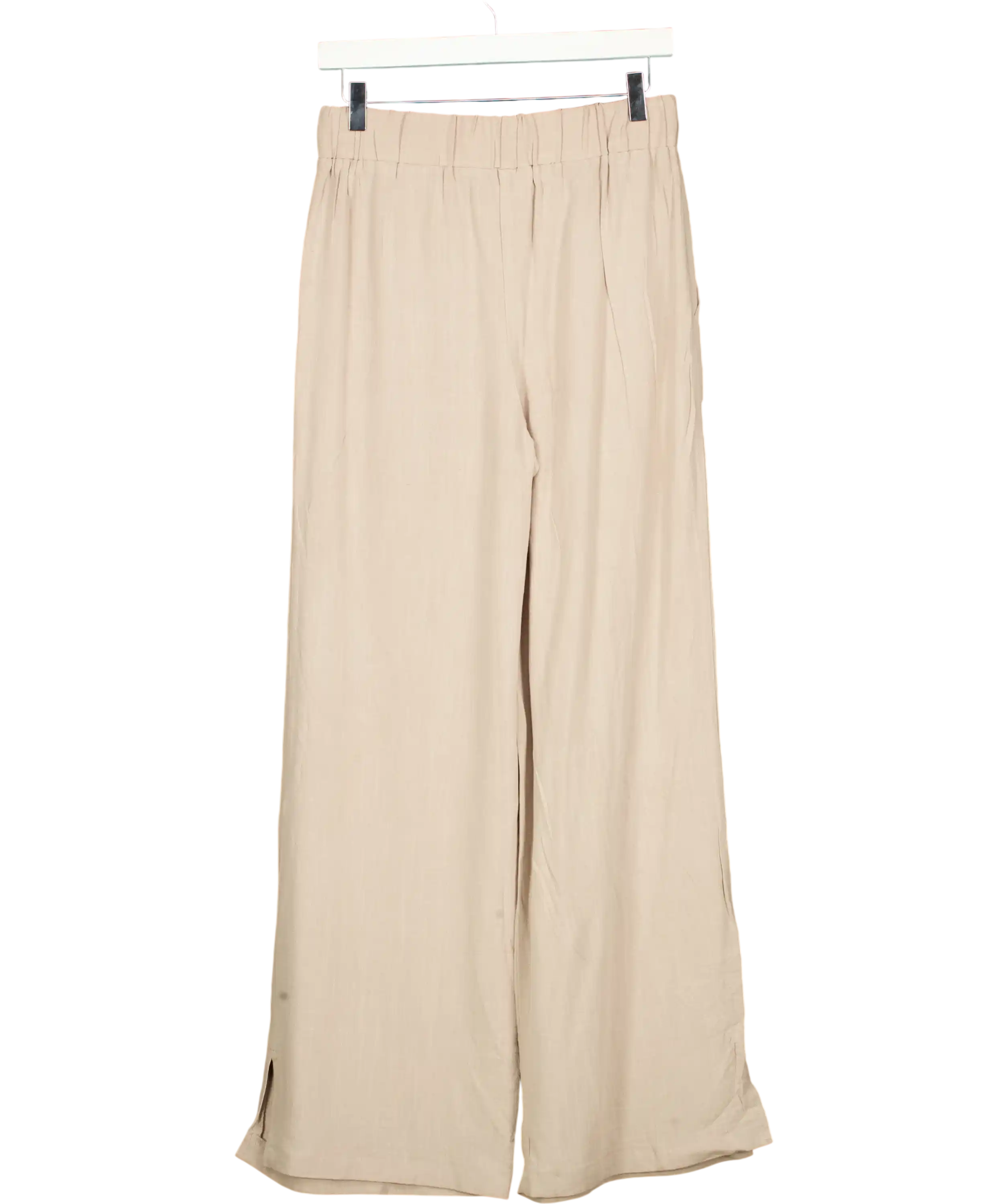 Lipsy Beige Camel Linen Wide Leg Trousers UK 10