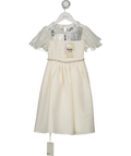 Self-Portrait Cream Ivory Taffetta Dot Mesh Dress 4 Years