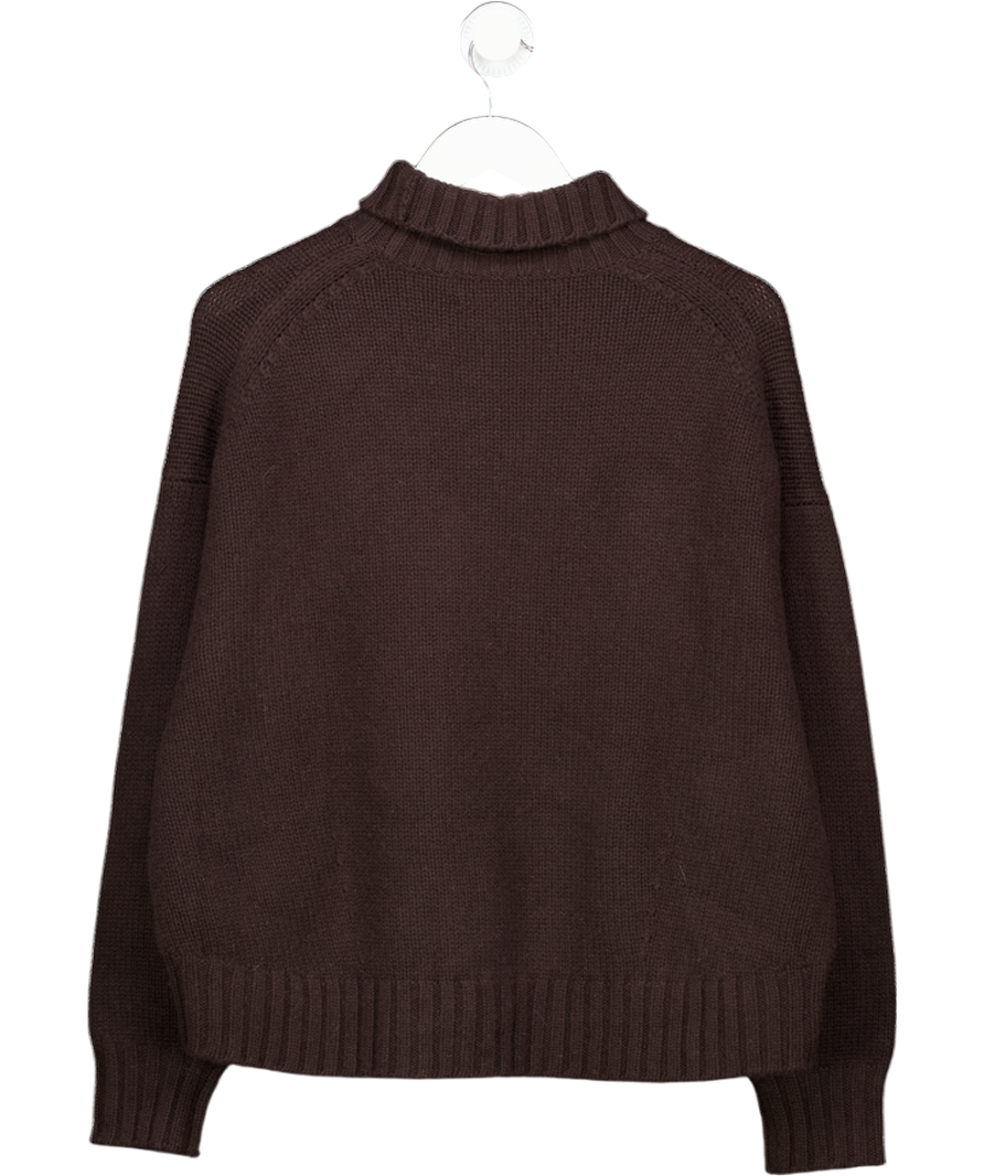 COS Chocolate Brown Pure Cashmere Turtleneck Jumper UK S